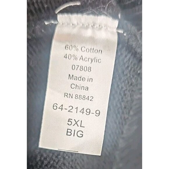 King Size Men Holiday Winter Reindeer Snowflake Classic Black White Sweater 5X - Picture 7 of 14